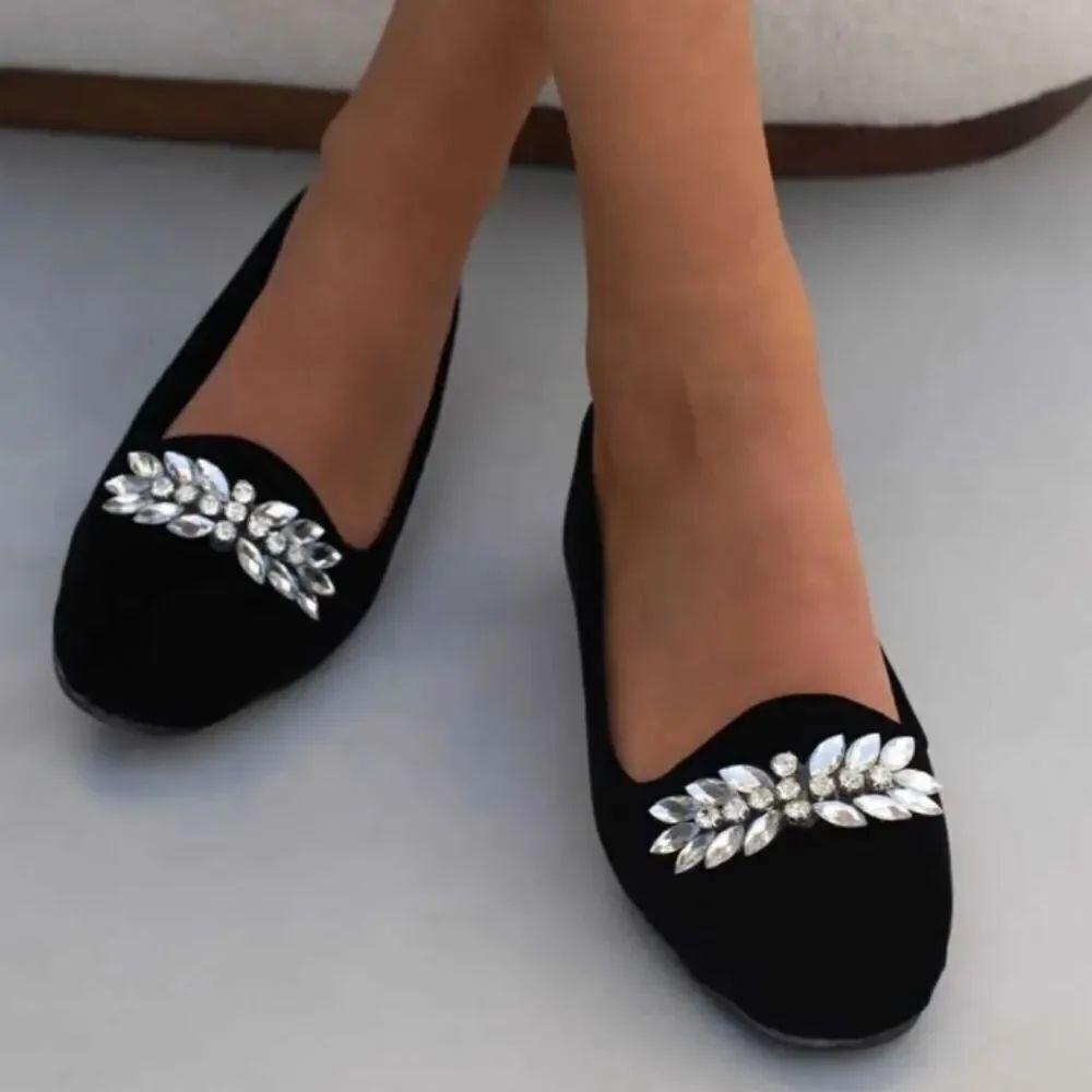 BRAND NEW WELL FOUND JEWEL STRAP SLIP-ON BALLET FLAT